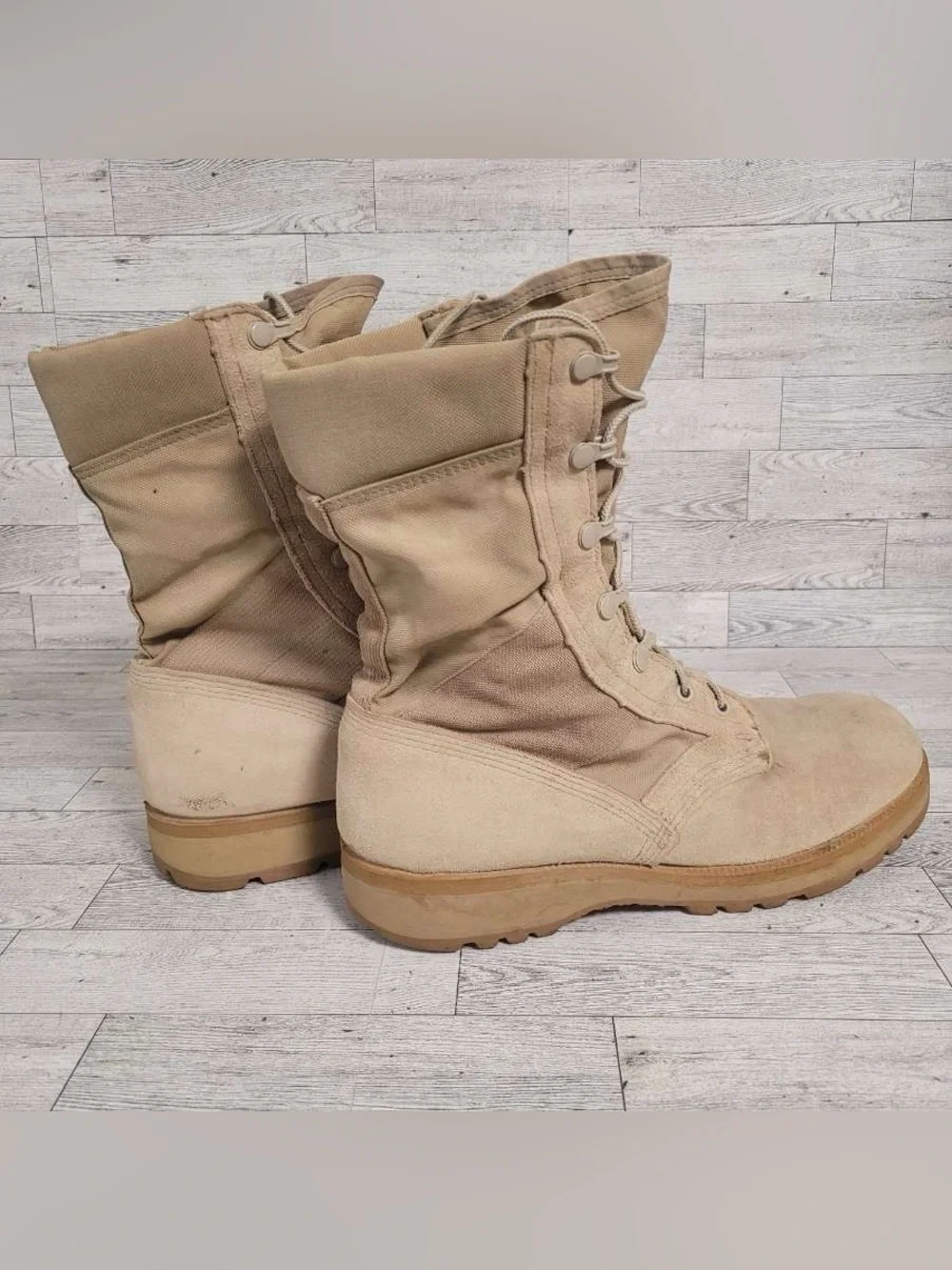Men's Army Dessert Tan Suede Military Hot Weather Tactical Combat Boots Size 10